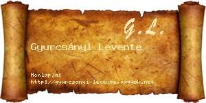 Gyurcsányi Levente névjegykártya