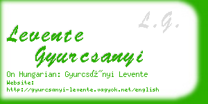 levente gyurcsanyi business card